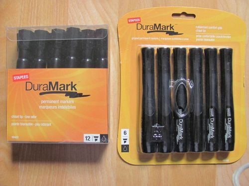 Duramark STAPLES Permanent Markers Chisel Tip Back - x18