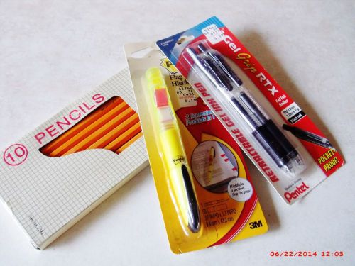Pencils Pens &amp; a Hi Liter