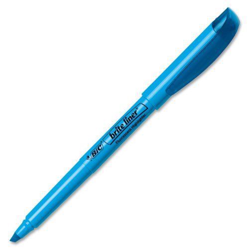 Bic brite liner highlighter - chisel marker point style - blue ink - 12 (bl11be) for sale