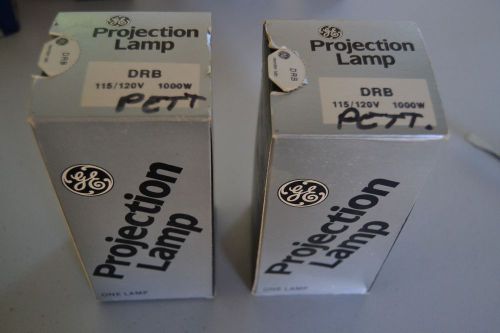 2 New Old Stock GE PROJECTION LAMP DRB  115-120V - 1000W , PROJECTOR BULBS