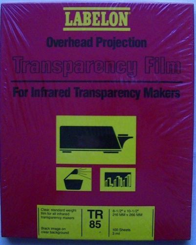 Labelon Overhead Projection Transparency Film TR85 100 Sheets New Sealed
