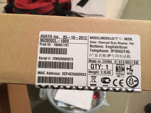 Avaya IP Office Handset Model: 9620L New in Sealed Box