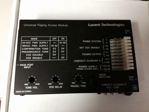 LUCENT UNIVERSAL PAGING ACCESS MODULE PN 405891698 W/POWER SUPPLY