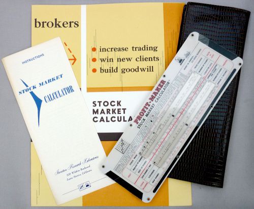 REDUCED 1955 Stock Market Slide Rule Wall Street Broker NYSE Dow Jones Investing
