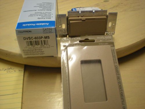 Lutron DVSC-603P-MS 600W 3-way Dimmer &amp; Wallplate SC-1-MS  Mocha Stone
