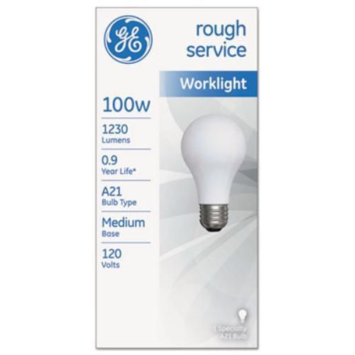 Sli Lighting 18275 Rough Service Incandescent Worklight Bulb, A21, 100 W, 1230