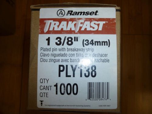 ITW Ramset trakfast 1000 qty box fuel/pin 13/8&#034; 34mm PLY138 Trackfast gas TF1100