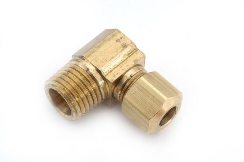Anderson metals 00069 brass compression tube fitting, 90 degree elbow, 3/8&#034; tube for sale
