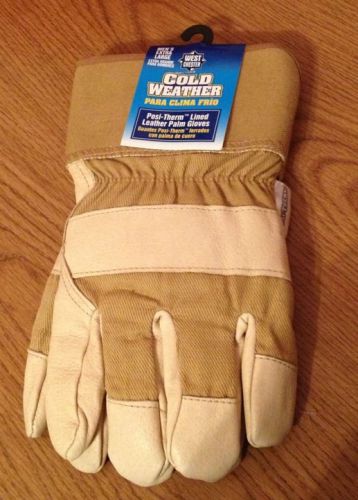 West Chester Men&#039;s Xl Posi-Therm Cold-Weather Lined Leather Palm Gloves New