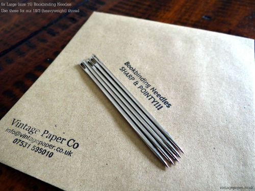Bookbinding Needles x 5 (Size-15 Large) for Heavyweight 18/3 Threads