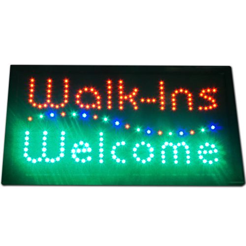 WALK-INS WELCOME store shop LED Display Animated Open neon Sign Showroom light