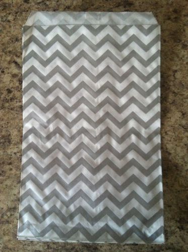 Paper Gift Bag Silver Chevron 6&#034;x 9&#034; Party Favors Merchandise Jewelry 50 Pack!