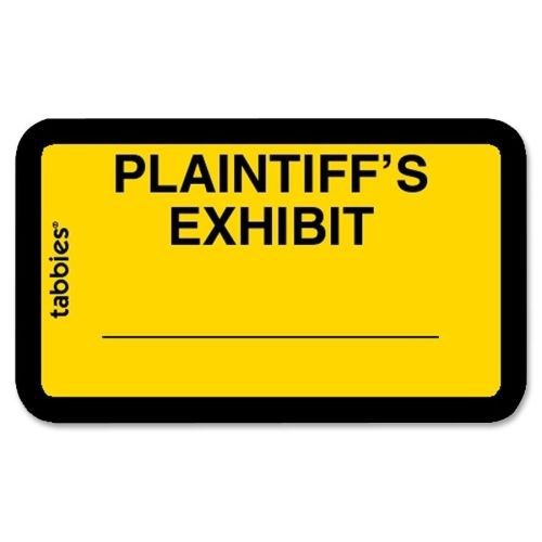 Tabbies Tabbies Plaintiff&#039;s Exhibit Legal File Labels -1.62&#034;Wx1&#034;L - 252/Pk