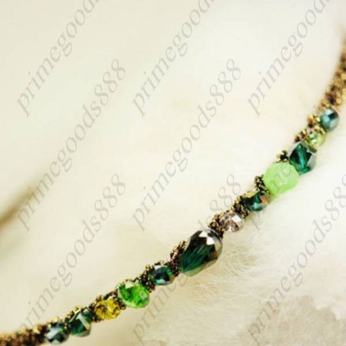Sweet Beaded Crystal Hair Clasp Hairpin Pin Band Beads Bead Free Shipping Green