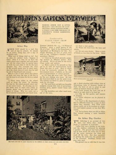 1911 article arbor day children garden ellen eddy shaw - original gm1 for sale