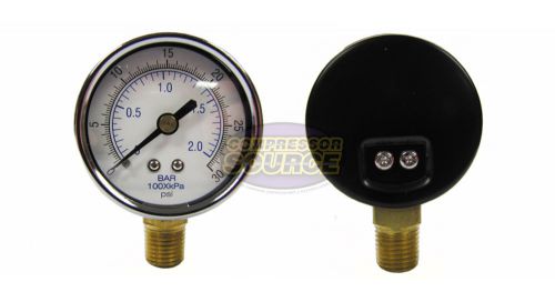 Quality 1/4&#034; npt air pressure gauge 0-30 psi side / bottom mnt mount 2&#034; face for sale