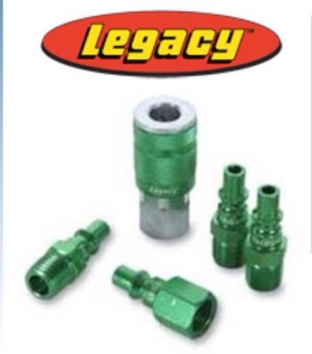 Legacy A71456B Type B ARO 5Pc 1/4&#034; Green Coupler &amp; Plug Colorconnex Air Fittings
