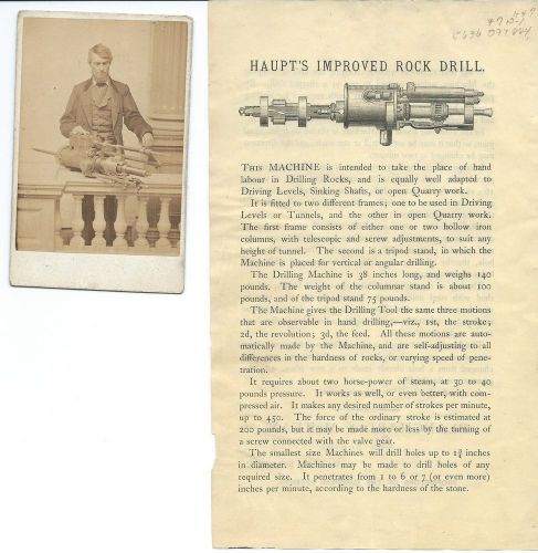 Carte De Visite Civil War General Hermann Haupt and Invented Drill Brochure.