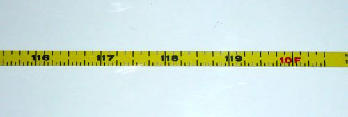 Metal Adhesive Backed Ruler - 1/4 Inch Wide X 10 Feet Long - Left - 1/16&#034;