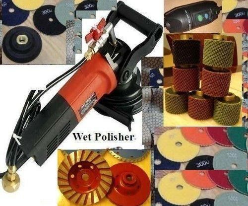 Wet polisher 2&#034; wet polishing drum 7 pcs diamond pad granite concrete cup wheel for sale