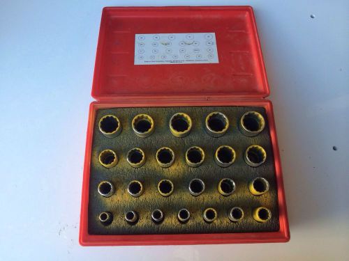 Snap On 24pc Deep 12 Point Chrome Socket Set SM 10mm To 32mm w/ Case