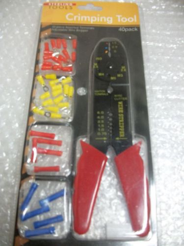 Adjustable Wire Stripper Crimping Tool With 40 Piece Assorted Terminals
