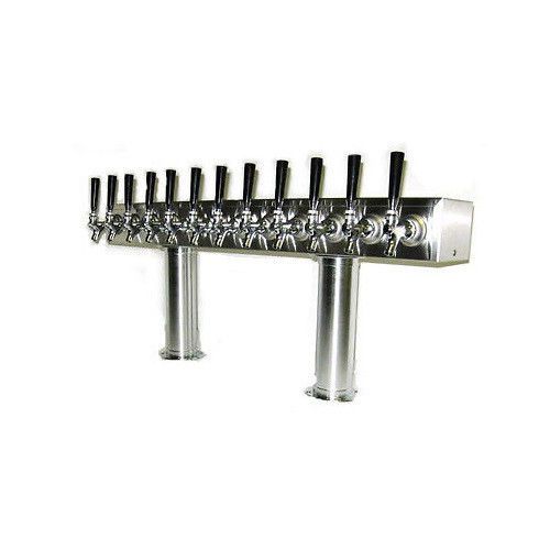 3&#034; pedestal h towers ss - 12 faucets - glycol ready - commercial bar draft beer for sale