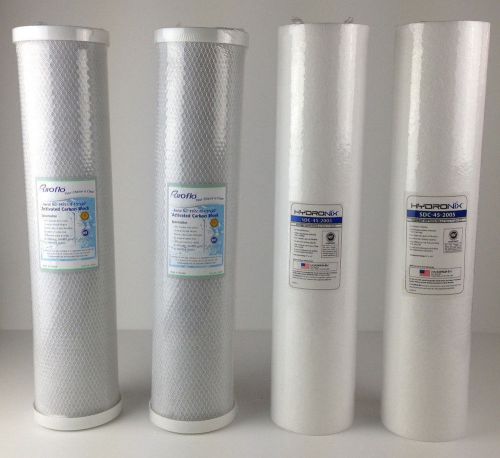 4 big blue water filter 2 sediment &amp; 2 carbon block 4.5 x 20&#034; | nsf certified for sale