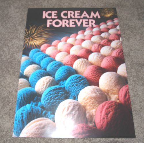 ICE CREAM TRUCK POSTER - ICE CREAM FOREVER  - RED WHITE AND BLUE PATRIOTIC