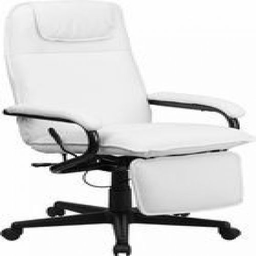 Flash furniture bt-70172-wh-gg high back white leather executive reclining offic for sale
