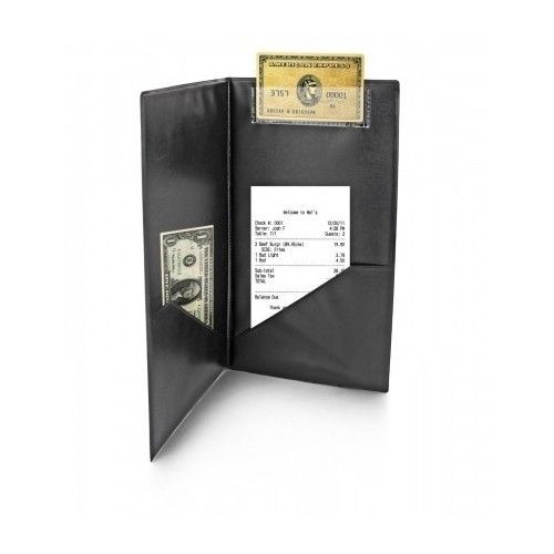 20 black guest check holder waiter credit card cash folder bar restaurant server for sale