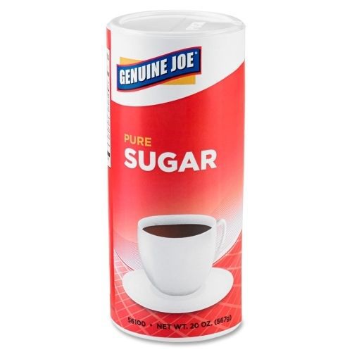 Genuine Joe Pure Cane Sugar Canister -1.25 lb -Natural Sweetener -3/Pack