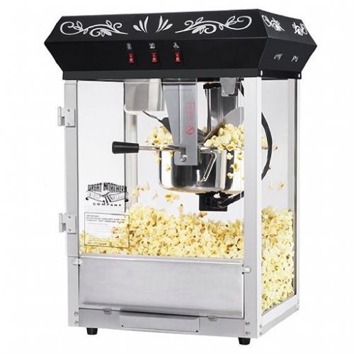 Great Northern Popcorn Black 8 oz. Ounce Movie Theater Style Popcorn Machine Top