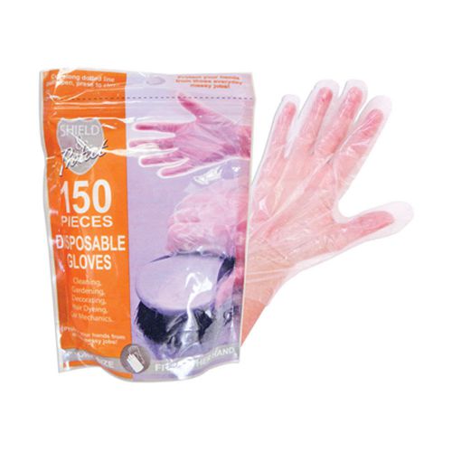 150 Disposable Gloves Plastic Cleaning Gardening Garden Home Medical Salon PE