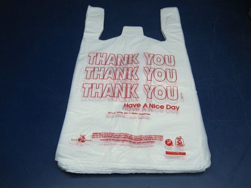 Lot of 1300 t-shirt thank you plastic grocery store shopping carry out bag for sale