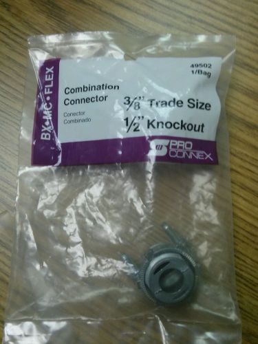 COMBINATION CONNECTOR 3/8&#034; TRADE SIZE 1/2&#034; KNOCKOUT