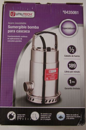 New Utilitech   SubmersibleWaterfall Pump Stainless Steel 0435061 1/2 50 gallons