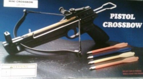 50lb Crossbow Hand Gun Pistol Black color cross bow 5 Steel tip Arrows hunting