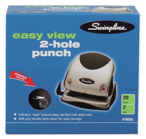 New swingline easyview 2-hole punch, alignment indicators, 20 sheets (a7074055) for sale