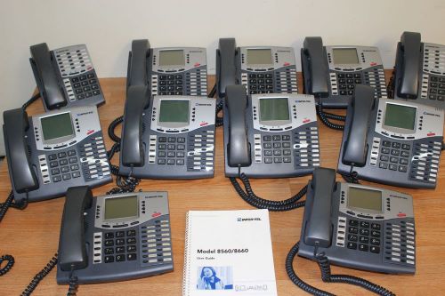 Lot of 11 Inter-Tel Business Phones (9) 8560 &amp; (2) 8500 telephones