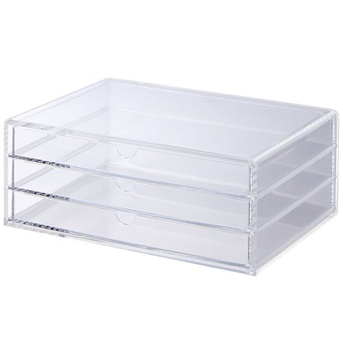 MUJI: Acrylic Multipurpose Box with three Drawers(26(W)x17.5(D)x10(H)cm)