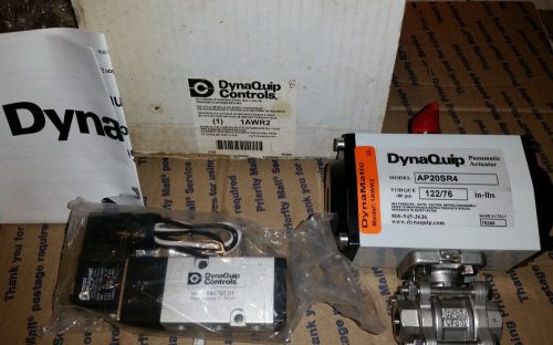 DYNAQUIP PNUEMATIC ACTUATED BALL VALVE 1AWR2  AP20SR4 14575.01 3/8&#034; STAINLESS ST