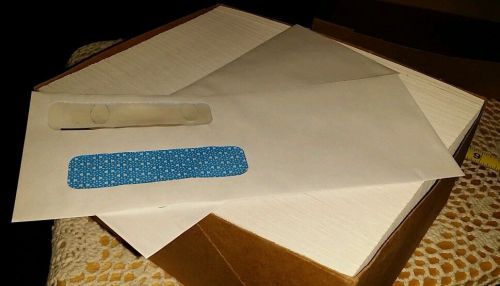 200+ Double Window Invoice Envelope, Self Seal, White, Approx. 3.5&#034; x 8.75&#034;