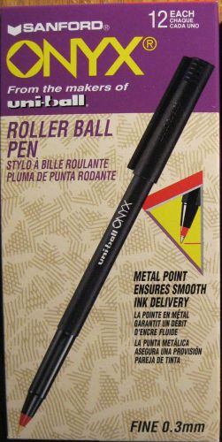 NEW Sanford Uni-Ball 60144 Red Onyx Rollerball Pens Fine Point Box/12 Pens