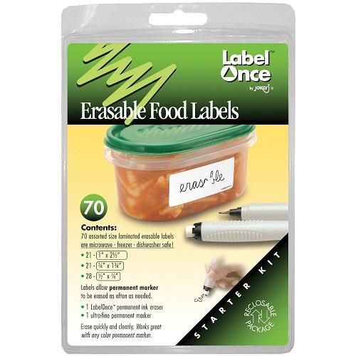 New jokari 47826 label once erasable food labels with markers adhesive label kit for sale