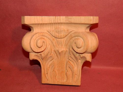 OAK Wood Capital Corbel Carving 5&#034; W x 6 1/8&#034; T x 2 3/8&#034; D