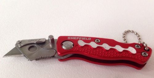 New Sheffield Brand Mini Utility Lockback Knife Red, Opened