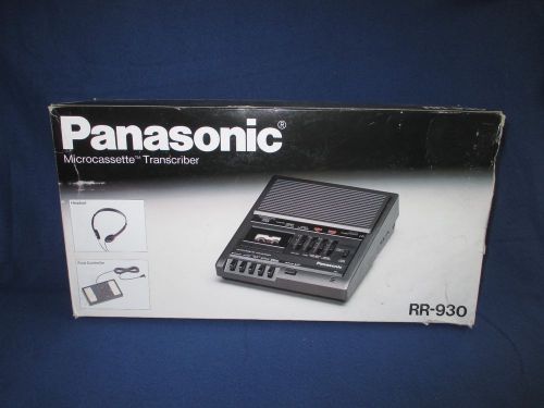 PANASONIC RR-930  Microcassette Transcriber Recorder w/Foot Pedal - Never Used