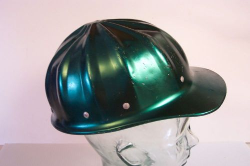 Vintage Emerald Green Superlite Fibre Metal Aluminum Hard Hat Helmet