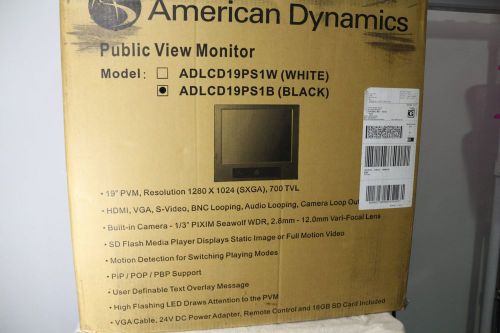 Retail $1356 brand new american dynamic public view monitor/camera adlcd19ps1b for sale
